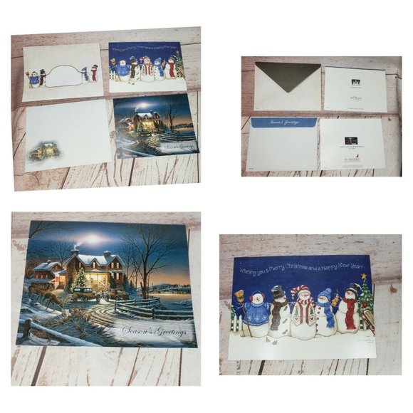 2 Snowman Holiday And Crown Thy Good With Brotherhood Greeting Card W/ Envelope - Picture 1 of 12